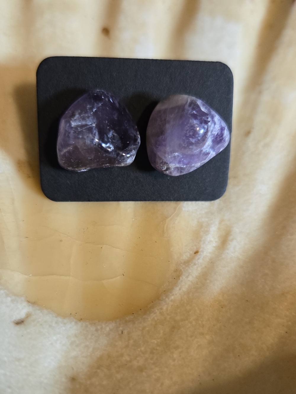 Purple Amethyst Tumbled Stone Earrings - Women Jewelry: A